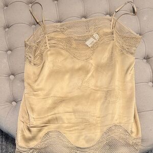 Burberry Beige Lace Satin Camisole